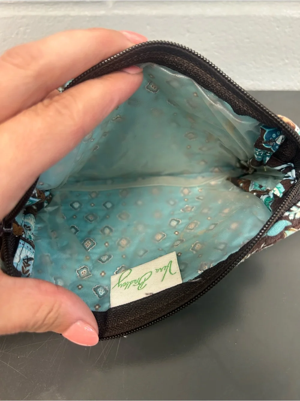 Vera Bradley Java Blue retired pattern cosmetic pouch set